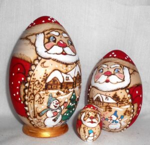 Santa egg Sasha 5-set nesting Doll Babooshki s