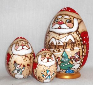Santa egg Sasha 5-set nesting Doll Babooshki s