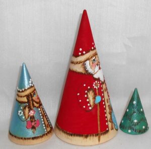Santa Pavel Cone 3 set nesting Doll Babooshki s