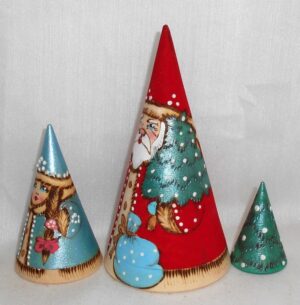 Santa Pavel Cone 3 set nesting Doll Babooshki s