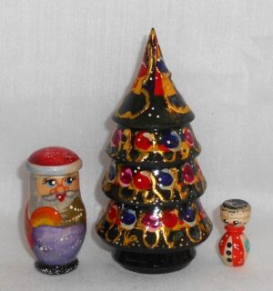 Xmas Tree 3-set Babushka Matryoshka nesting Doll  Babooshki Babushkas