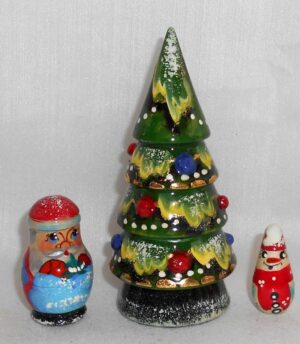 Xmas Tree 3-set 3D Babushka Matryoshka nesting Doll  Babooshki Babushkas