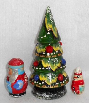 Xmas Tree 3-set 3D nesting Doll Babooshki s