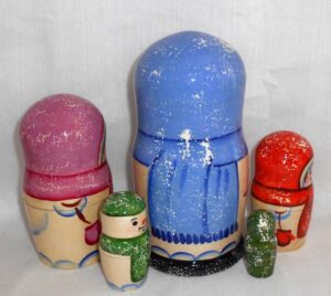 Snowman blue Large nesting Doll Babooshki s
