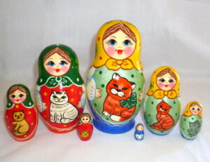 Nolinsk Cat Girls Babushka 7-set Babushka Matryoshka nesting Doll Babooshki Babushkas Classic Village Traditional