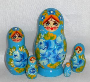 Vyatka flowers red dress 5-set Babushka Matryoshka nesting Doll Babooshki Babushkas Classic Village Traditional