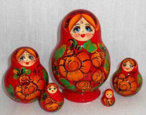 Vyatka yellow flowers 5-set Babushka Matryoshka nesting Doll Babooshki Babushkas Classic Village Traditional