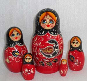 Vyatka Black Goose 5-set Babushka Matryoshka nesting Doll Babooshki Babushkas Classic Village Traditional