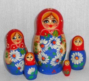 Vyatka Daisies 5-set Babushka  Matryoshka nesting Doll Babooshki Babushkas Classic Village Traditional