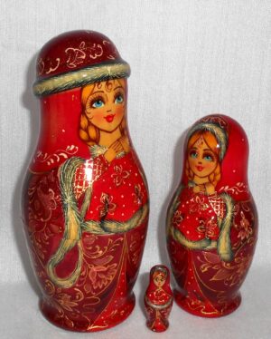 Winter Princess nesting Doll Babooshki s