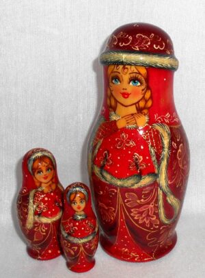 Winter Princess nesting Doll Babooshki s