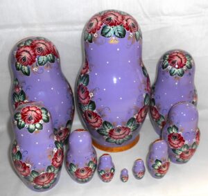 Cinderella in purple 10-set nesting Doll Babooshki s