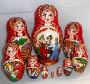 The Scarlet Flower 10-set Babushka Matryoshka nesting Doll Babooshki Babushkas