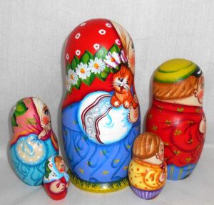 Village Family with Kittens nesting Doll Babooshki s