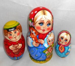 Village Family with Kittens nesting Doll Babooshki s