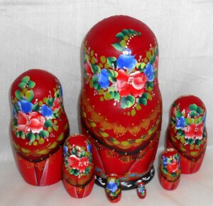 Lace Handkerchief B 7-set nesting Doll Babooshki s