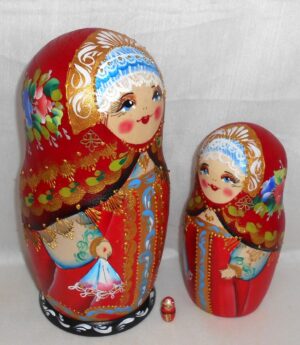Lace Handkerchief B 7-set nesting Doll Babooshki s