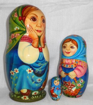 Children in Summer nesting Doll Babooshki s