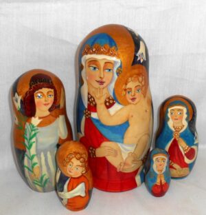 Nativity with Lilies Babushka Matryoshka nesting Doll Babooshki Babushkas
