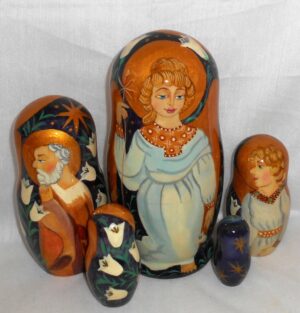 Nativity with Lilies nesting Doll Babooshki s