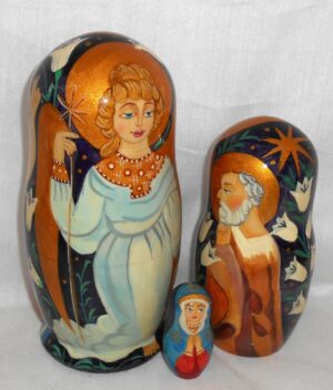 Nativity with Lilies nesting Doll Babooshki s