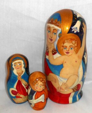 Nativity with Lilies nesting Doll Babooshki s