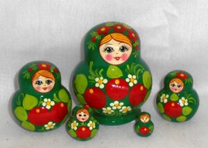 Nolinsk Misty Dark green Babushka Matryoshka nesting Doll Babooshki Babushkas Classic Village TraditionalKIROV