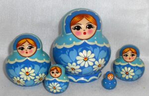 Nolinsk Daisies 5-set  Babushka Matryoshka  nesting Doll Babooshki Babushkas Classic Village TraditionalKIROV