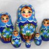 Nolinsk Milley blue dress lily basket 6-set Babushka Matryoshka nesting Doll Babooshki BabushkasNolinsk