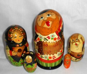 Village Musicians Family Babushka  Babushka Matryoshka nesting Doll  Babooshki Babushkas