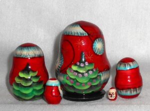 MINI Santa Chris mini 5-set tiny 4.5vm MINI TINY nesting Doll Babooshki s