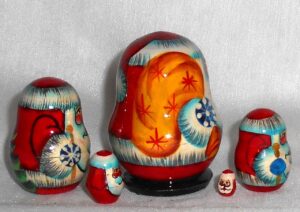 MINI Santa Chris mini 5-set tiny 4.5vm MINI TINY nesting Doll Babooshki s