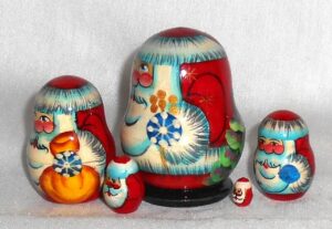 MINI Santa Chris mini 5-set tiny 4.5vm MINI TINY nesting Doll Babooshki s
