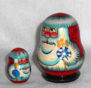 MINI Santa Chris mini 5-set tiny 4.5vm MINI TINY nesting Doll Babooshki s
