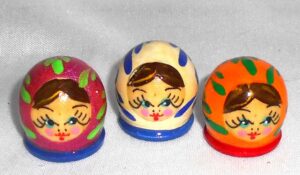 Babushka Thimble x 3   Babushka Matryoshka nesting Doll  Babooshki Babushkas