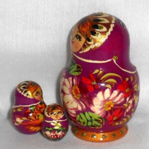 Galina in purple dress small nesting Doll Babooshki s