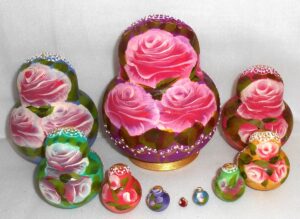Wedding Musicians in lace purple dress 10-set nesting Doll Babooshki s