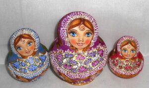 Wedding Musicians in lace purple dress 10-set nesting Doll Babooshki s