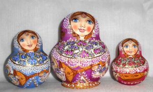 Wedding Musicians in lace purple dress 10-set nesting Doll Babooshki s