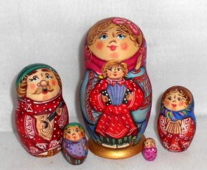 Village accordion player  Babushka Matryoshka nesting Doll  Babooshki Babushkas