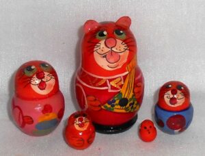 MINI Cat with Balalaika mini 5-set Babushka  TINY