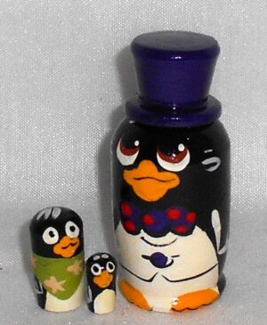 MINI Penguin in blue hat mini 5-set TINY
