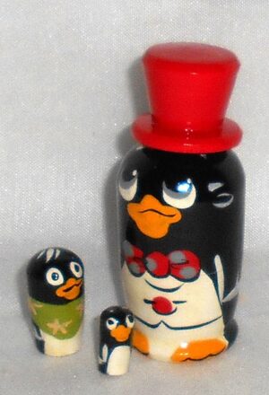 MINI Penguin in red hat mini 5-set TINY