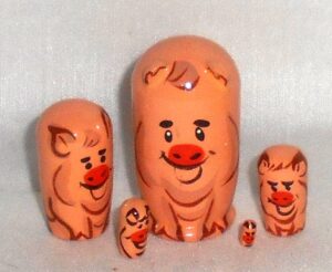 MINI Funny pig mini 5-set Babushka  TINY