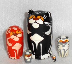 MINI Black cat mini 5-set Babushka  TINY