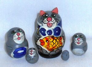 MINI Cat Fisherman mini 5-set Babushka  TINY