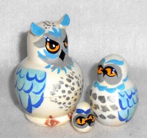 MINI White owl mini 5-set TINY