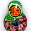 Nadya green scarf wild flowers dress Brooch Big Face