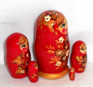 Khokhloma girl nesting Doll Babooshki s Classic Village Traditional