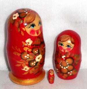 Khokhloma girl nesting Doll Babooshki s Classic Village Traditional